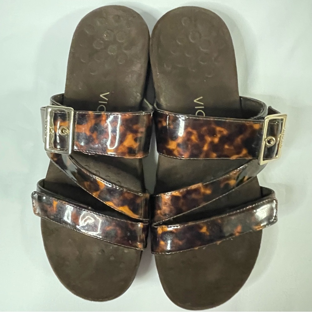 Vionic Skylar Tortoise Shell Strappy Slides Women… - image 2